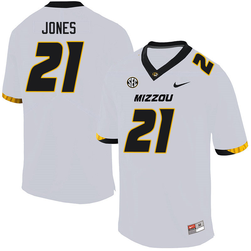 Men #21 Tyler Jones Missouri Tigers College Football Jerseys Sale-White